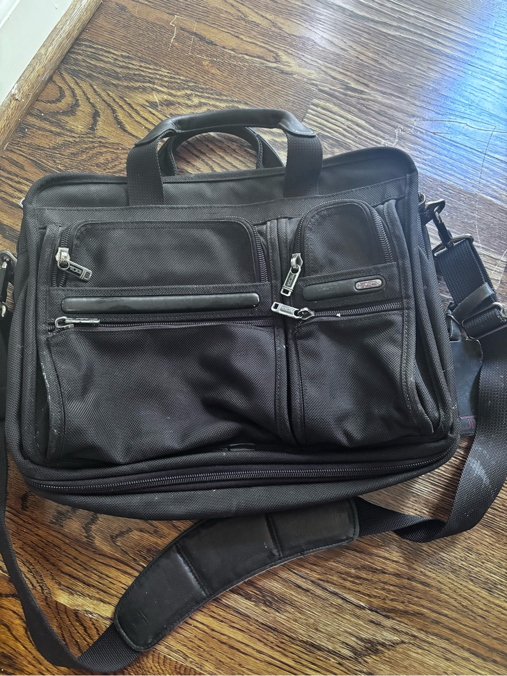 Tumi Black Men's Laptop Briefcase Shoulder Bag